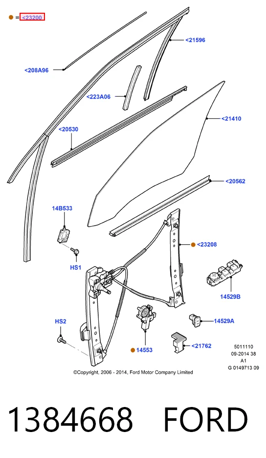 Compre Mecanismo de acionamento de vidro da porta dianteira direita Ford Galaxy 