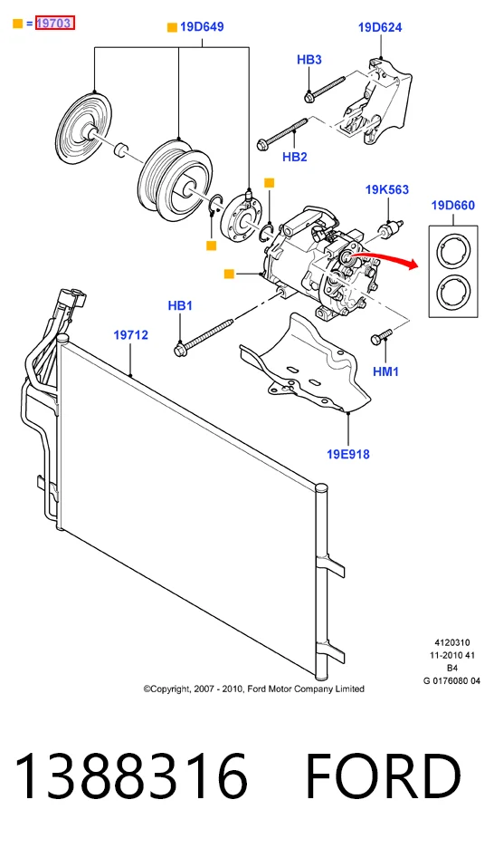 1388316 Ford Compressor de aparelho de ar condicionado