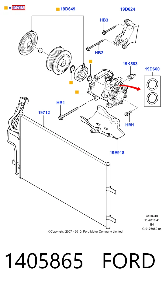 1405865 Ford Compressor de aparelho de ar condicionado