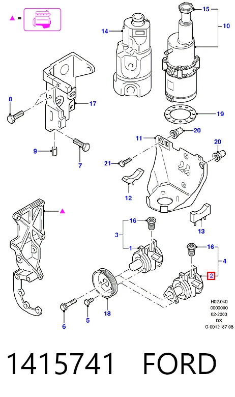 Bomba da Direção hidrâulica assistida Ford Fiesta Mk3 GFJ