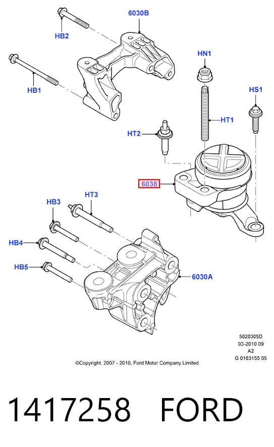 1417258 Ford Coxim (suporte) direito de motor