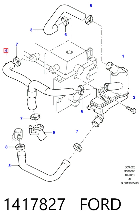 Compre Cano derivado de ventilação de cárter (de separador de óleo) Ford Connect 