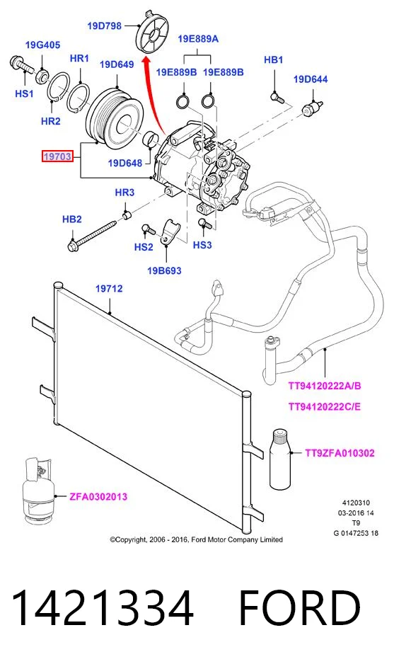 1421334 Ford Compressor de aparelho de ar condicionado