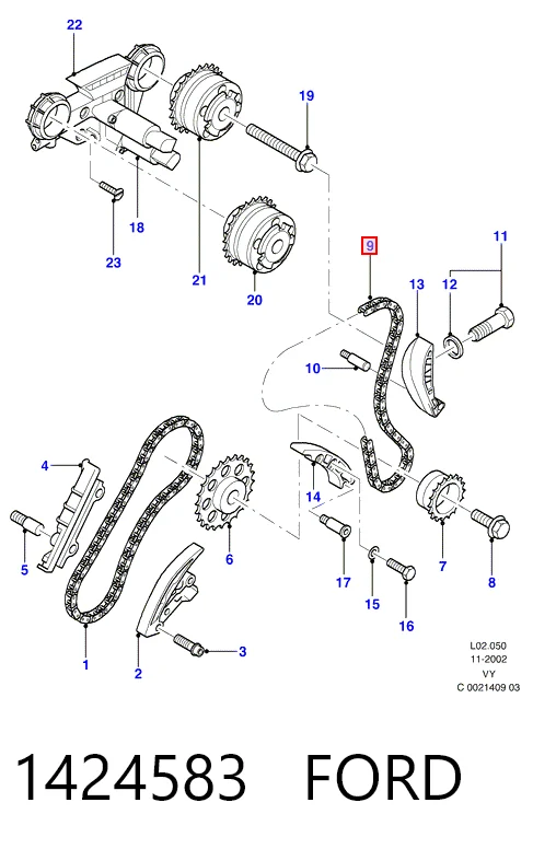 Cadeia do mecanismo de distribuição de gás para Porsche Cayenne  955