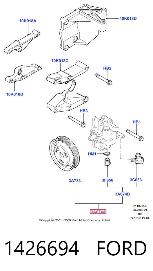 1426694 Ford Bomba da Direção hidrâulica assistida