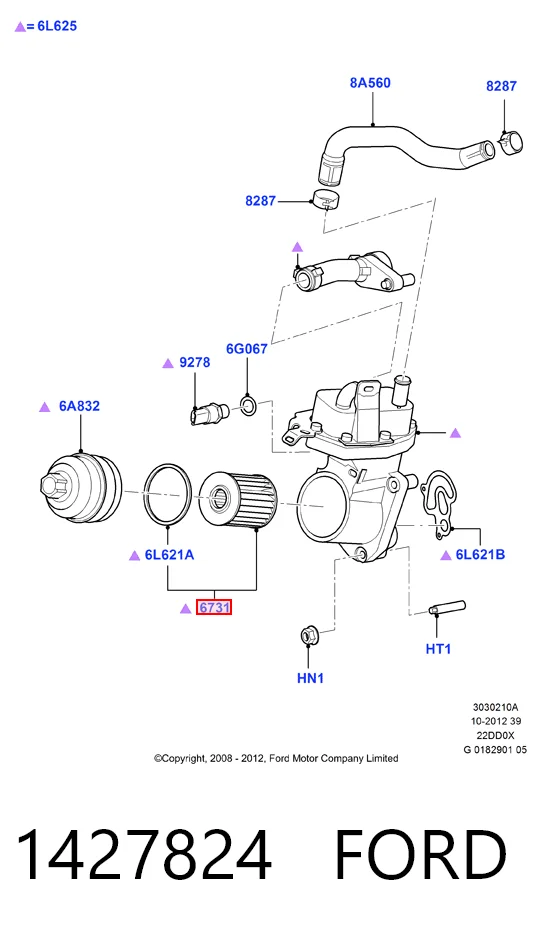 1427824 Ford Filtro de óleo