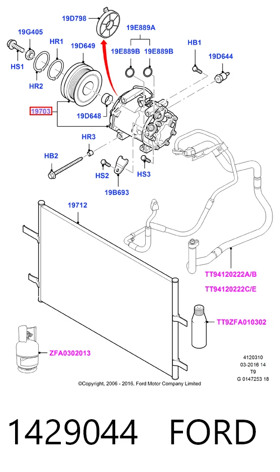 1429044 Ford Compressor de aparelho de ar condicionado
