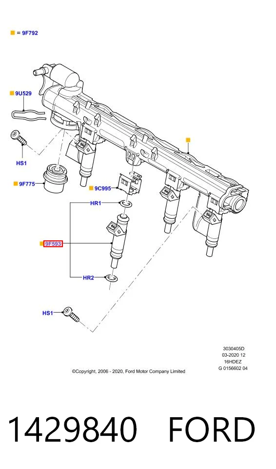 1429840 Ford Injetor de injeção de combustível