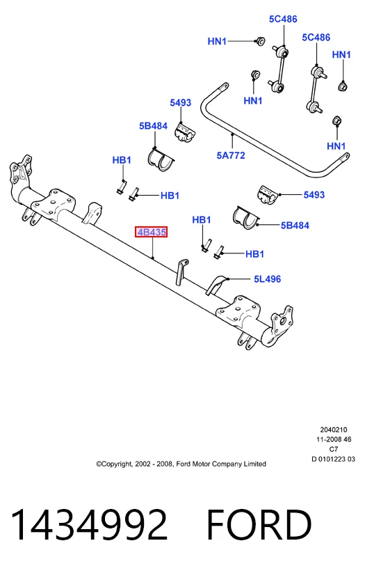 Viga de suspensão traseira (plataforma veicular) Ford Connect  TC7
