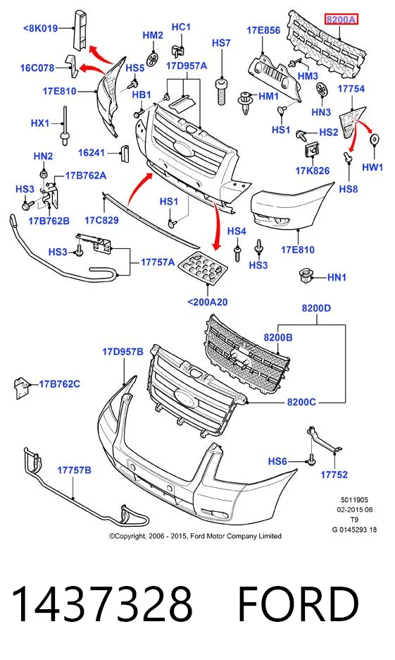 Grelha do radiador Ford Transit  V347/8 ao melhor preço