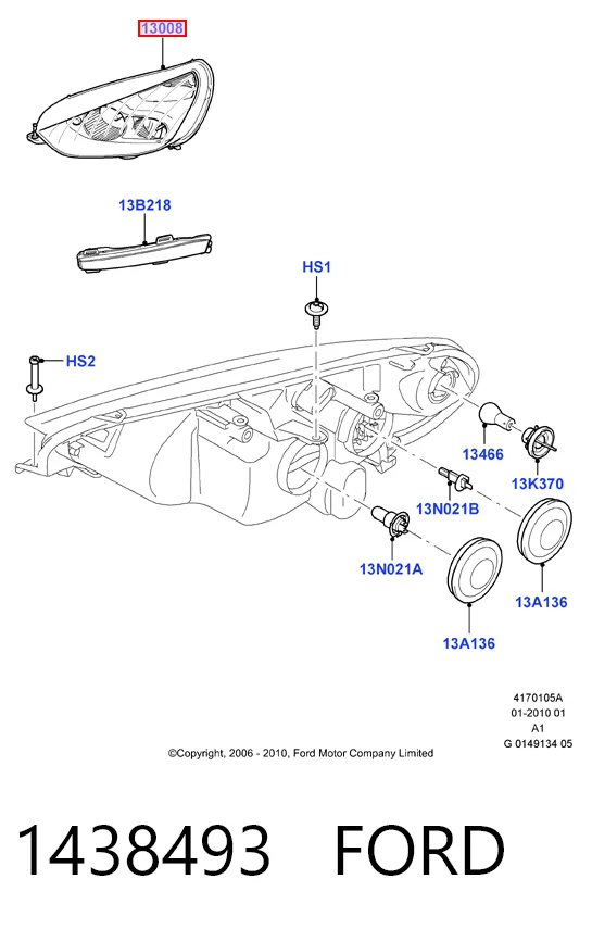  Luz direita Ford S-Max monovolume (CA1) (2006 - 2014) 