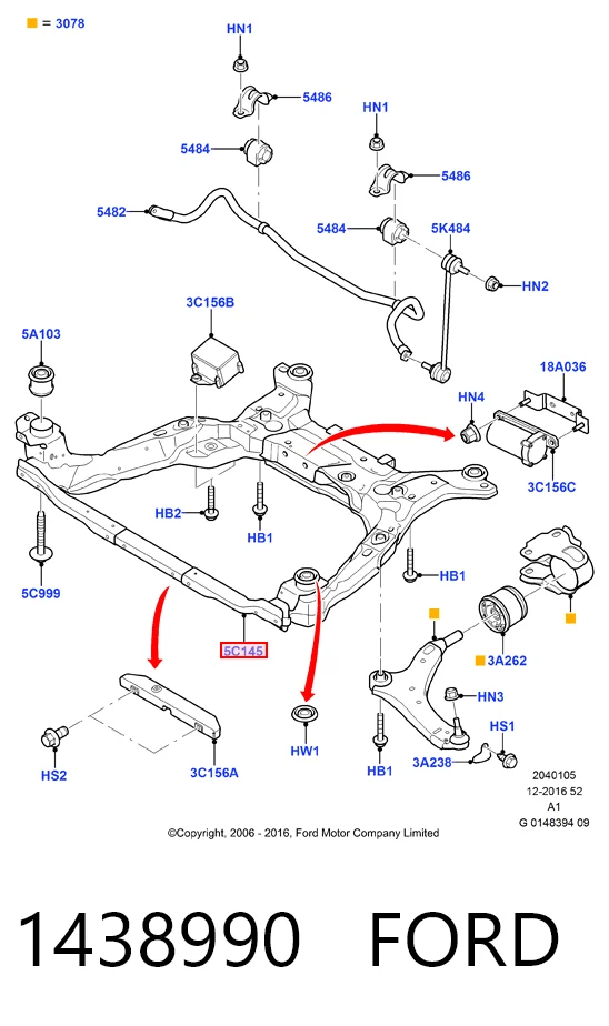  Viga de suspensão dianteira (plataforma veicular) Ford Mondeo IV sedan (CA2) (2007 - 2014) IV