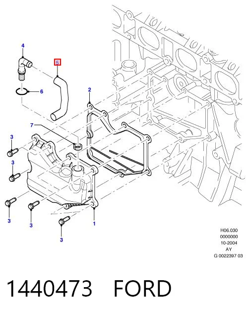 Cano derivado de ventilação de cárter (de separador de óleo) Ford Mondeo III B4Y ao melhor preço