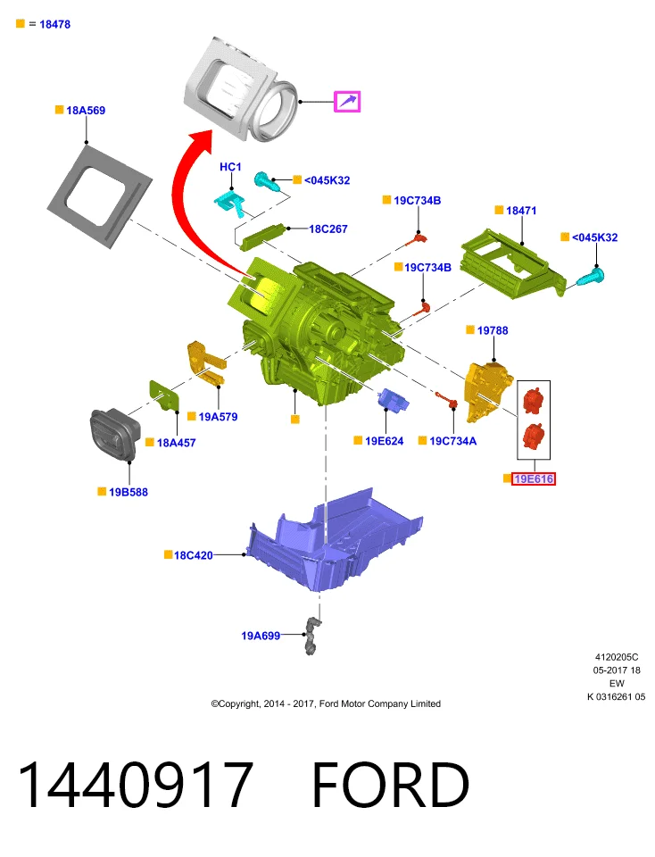 Acionamento de comporta de forno para Ford Focus II DA, HCP, DP