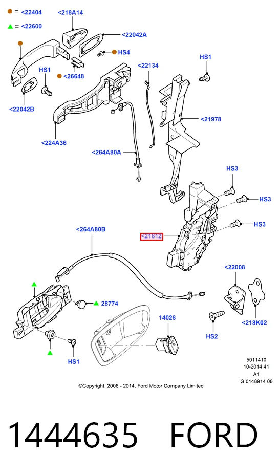  Fecho da porta dianteira esquerda Ford Mondeo IV sedan (CA2) (2007 - 2014) IV