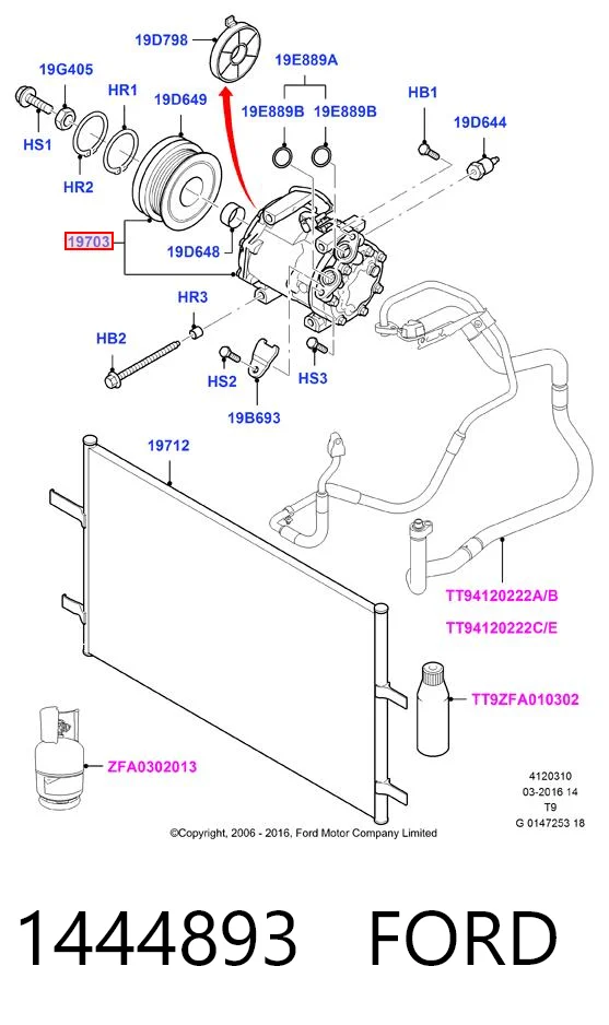 1444893 Ford Compressor de aparelho de ar condicionado