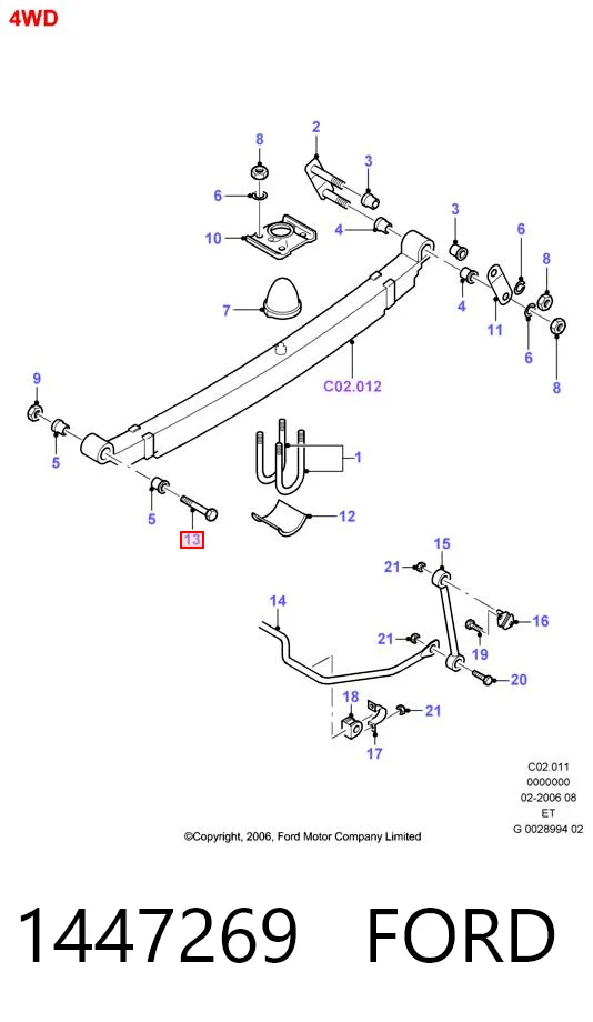 Estabilizador traseiro para Ford Ranger  ET