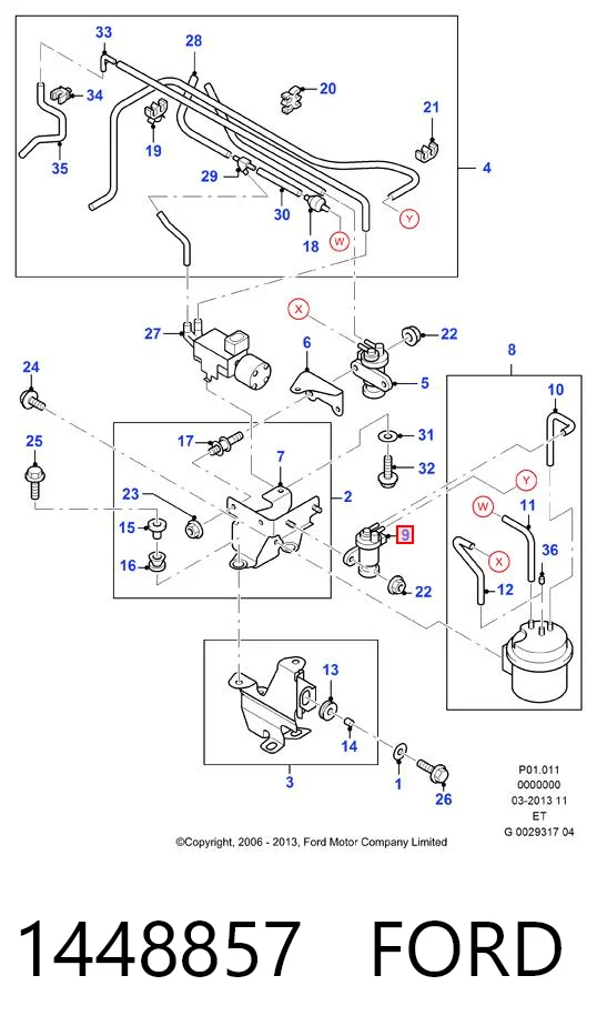 1448857 Ford Convertidor de pressão (solenoide) de supercompressão