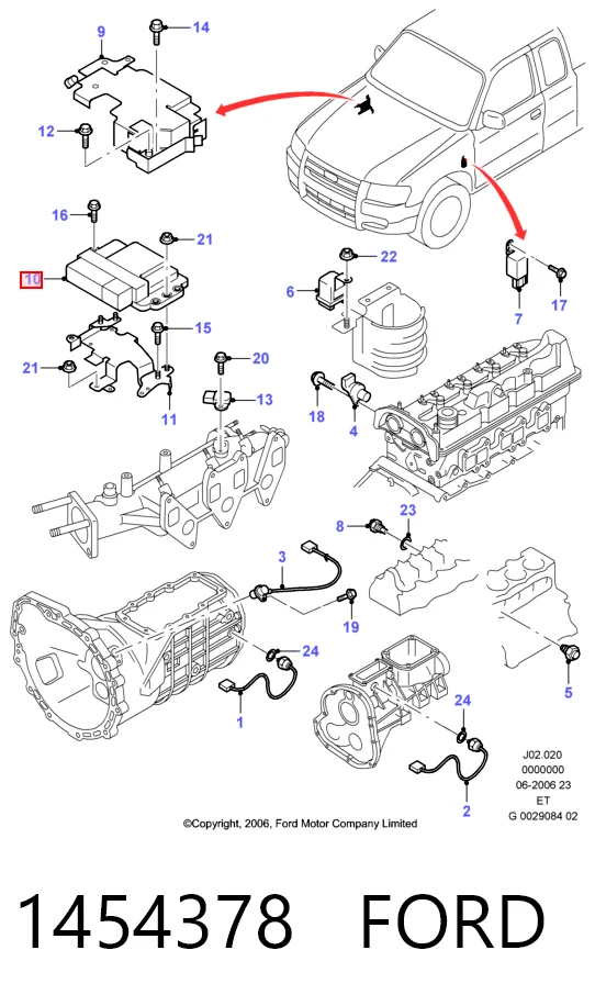 Módulo de direção (Centralina eletrônica) de motor para Ford Ranger ET