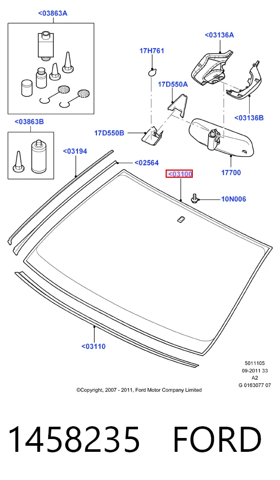Pára-brisas para Ford Mondeo IV CA2