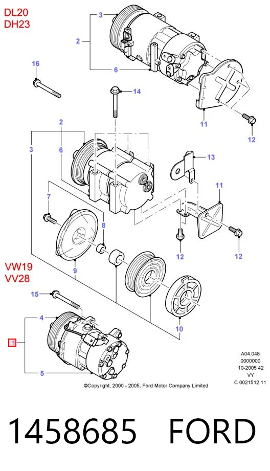 1458685 Ford Compressor de aparelho de ar condicionado