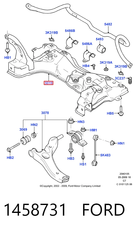Compre Viga de suspensão dianteira (plataforma veicular) Ford Connect 