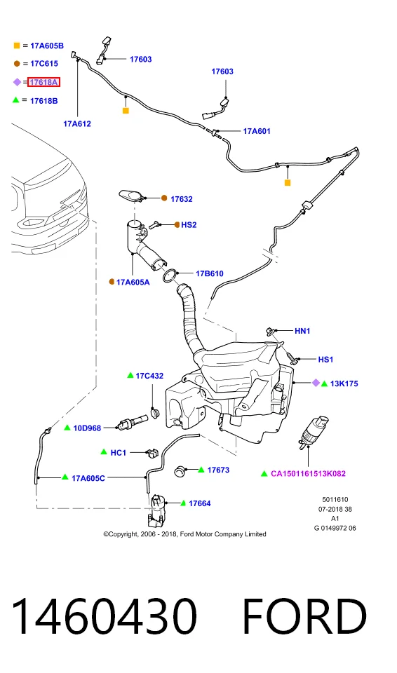  Tanque de fluido para lavador de vidro Ford S-Max monovolume (CA1) (2006 - 2014) 