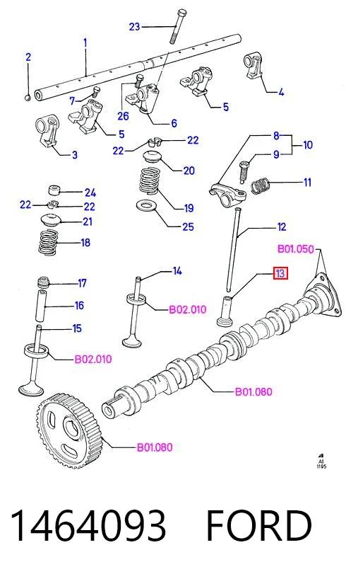 Compensador hidrâulico (empurrador hidrâulico), empurrador de válvulas Ford Transit III V