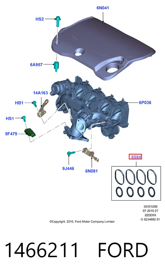 Vedante de tubo coletor de admissão para Citroen C8  EA, EB