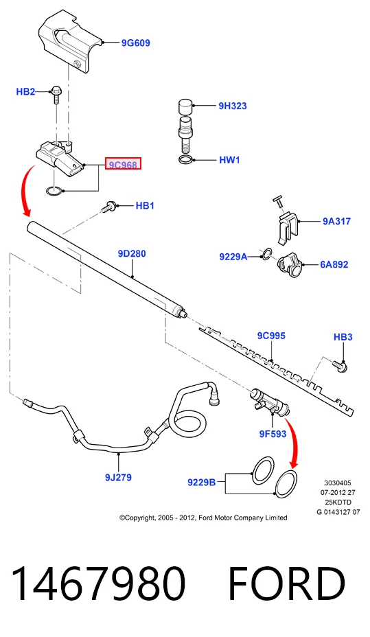  Sensor de pressão de combustível Ford Kuga I SUV (CBV) (2008 - 2012) I