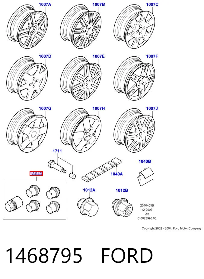 Parafuso de roda para Ford Focus II DA, HCP, DP