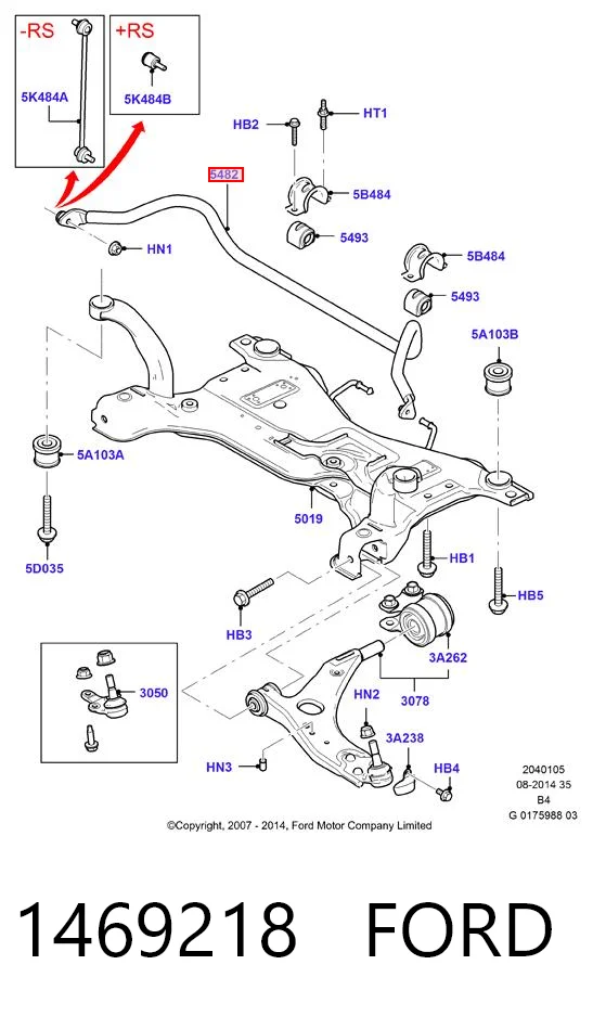 1469218 Ford Estabilizador dianteiro