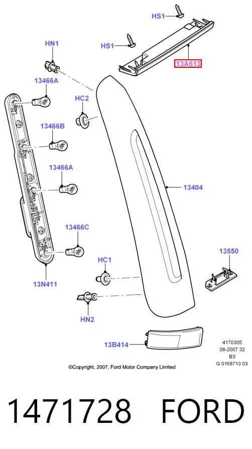 Compre Sinal de parada traseiro adicional Ford Focus 2