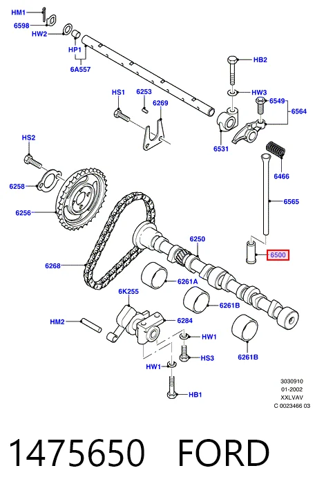 Compre Compensador hidrâulico (empurrador hidrâulico), empurrador de válvulas Ford Fiesta 