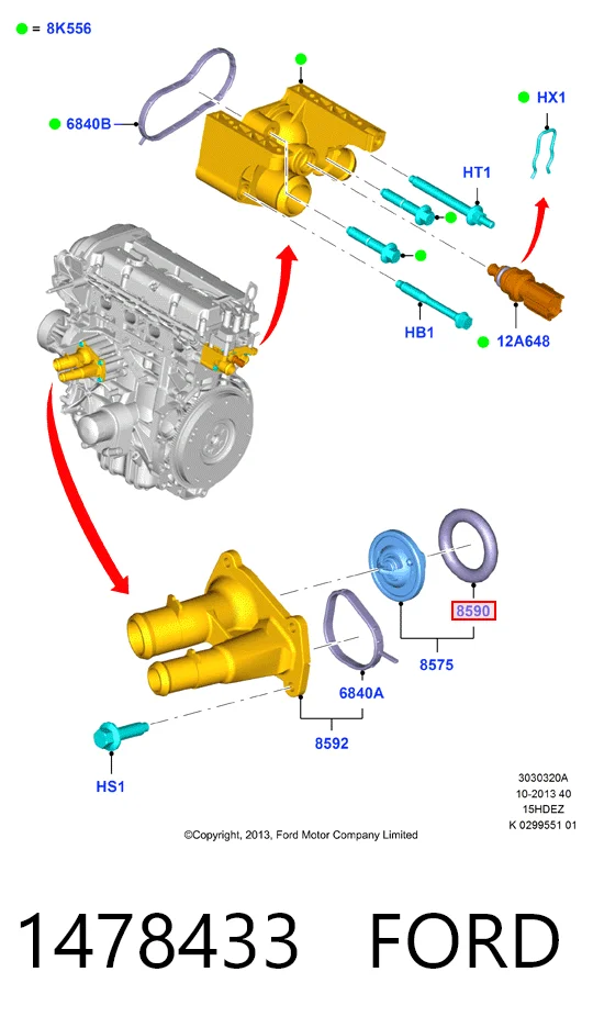 Compre Vedante de termostato Ford Fiesta 