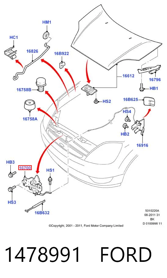 1478991 Ford Fecho da capota