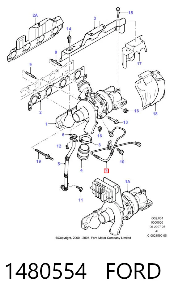 Tubo (mangueira) de fornecimento de óleo de turbina Jaguar JDE4217