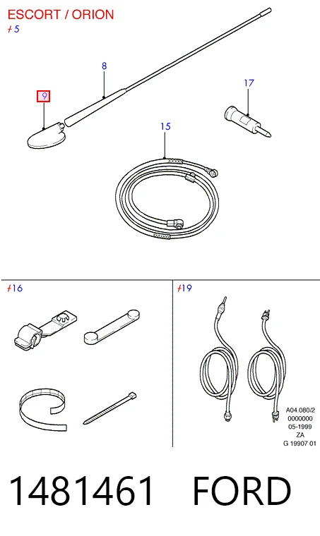 Antena para Ford Transit IV E