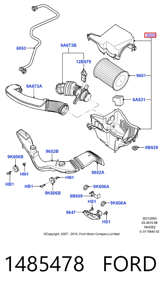  Caixa de filtro de ar Ford Galaxy II CA1 monovolume (WA6) (2006 - 2015) II CA1
