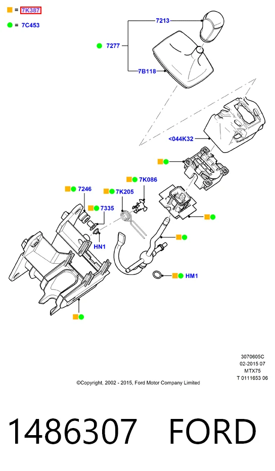 Mecanismo de mudança (ligação) Ford C-Max  DM2