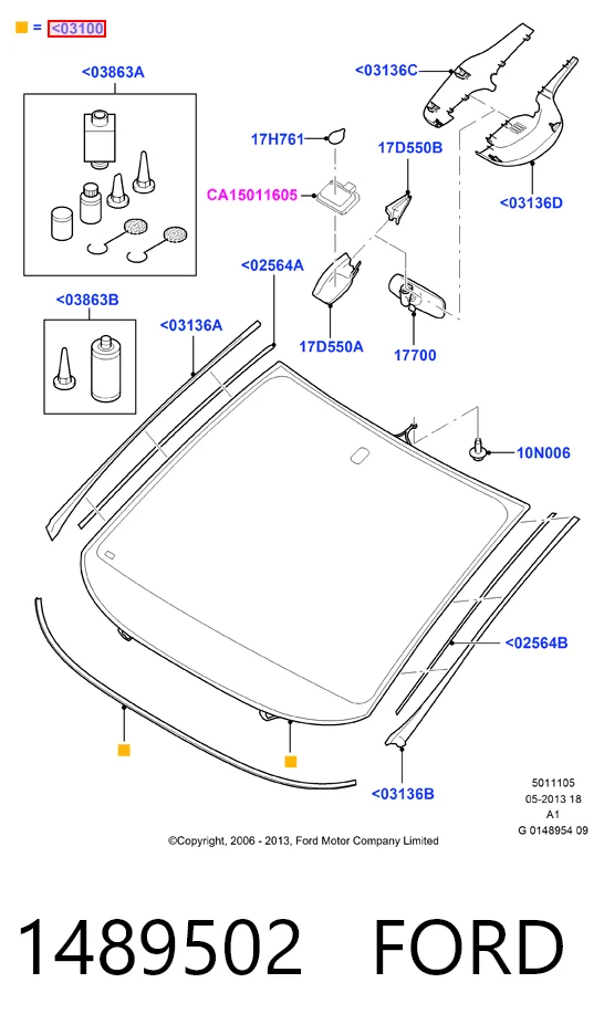 Pára-brisas para Ford Fiesta Mk6 CB1