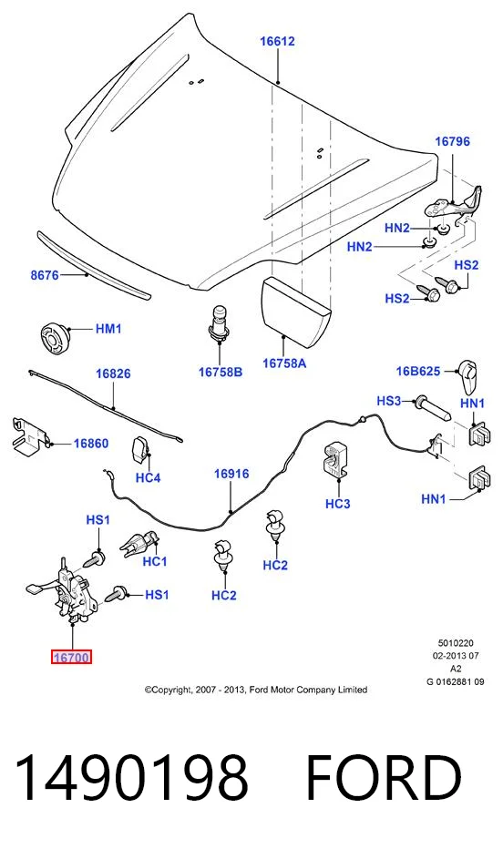 1490198 Ford Fecho da capota