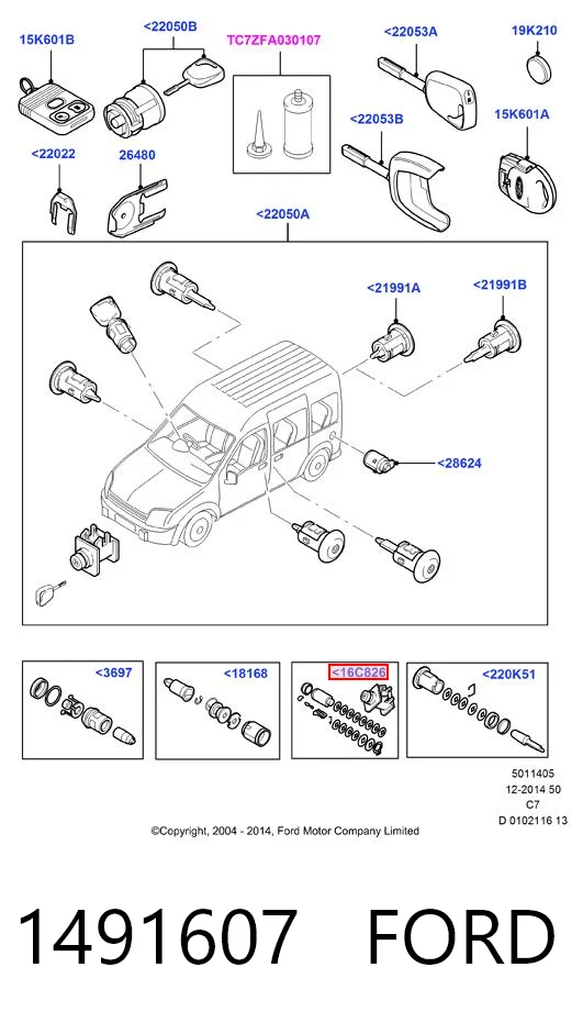 1491607 Ford Trinco de fecho da capota