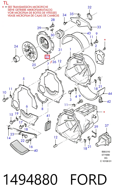 Cesta de embraiagem para Ford Transit III V