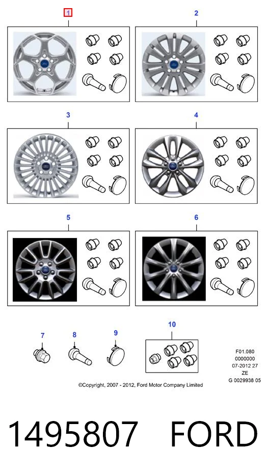 Discos de roda de aleação ligeira (de aleação ligeira, de titânio) Ford Mondeo IV CA2 ao melhor preço