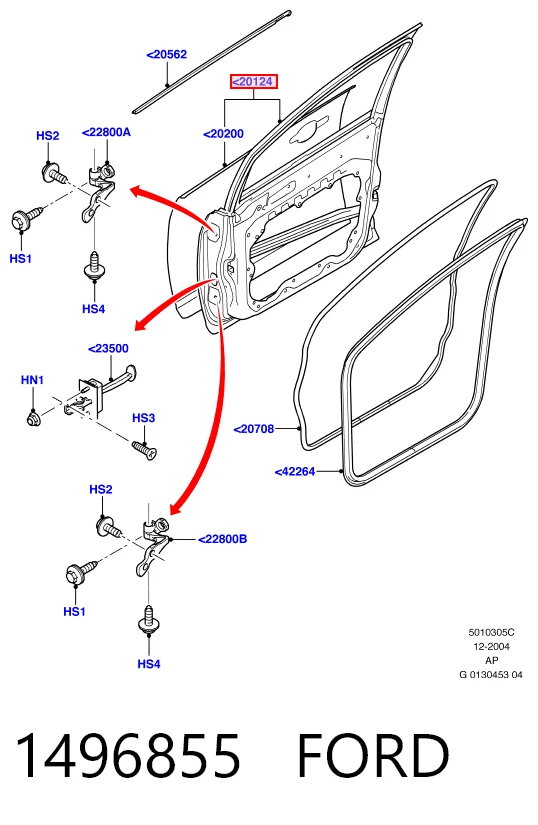  Porta dianteira esquerda Ford Focus II hatchback (DA, HCP, DP) (2004 - 2011) II