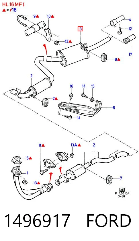 Compre Silenciador, parte traseira Ford Escort 4