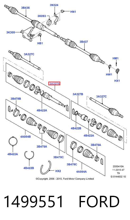 Junta homocinética interna, tripé BMW 2 Active Tourer F45