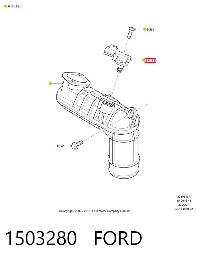 1503280 Ford Sensor de pressão no coletor de admissão, MAP