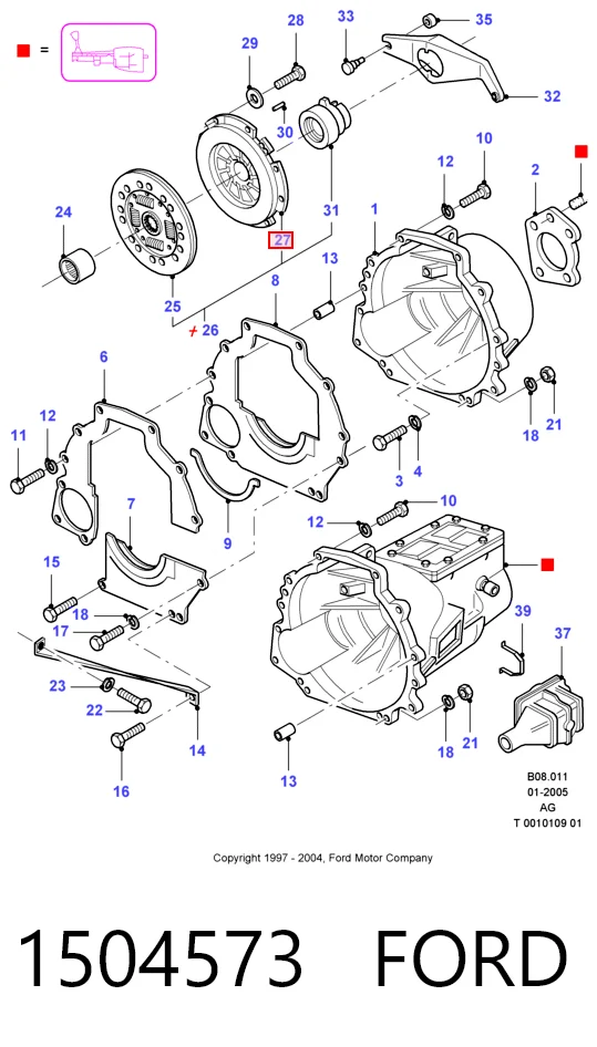 Cesta de embraiagem para Ford Sierra II BNG